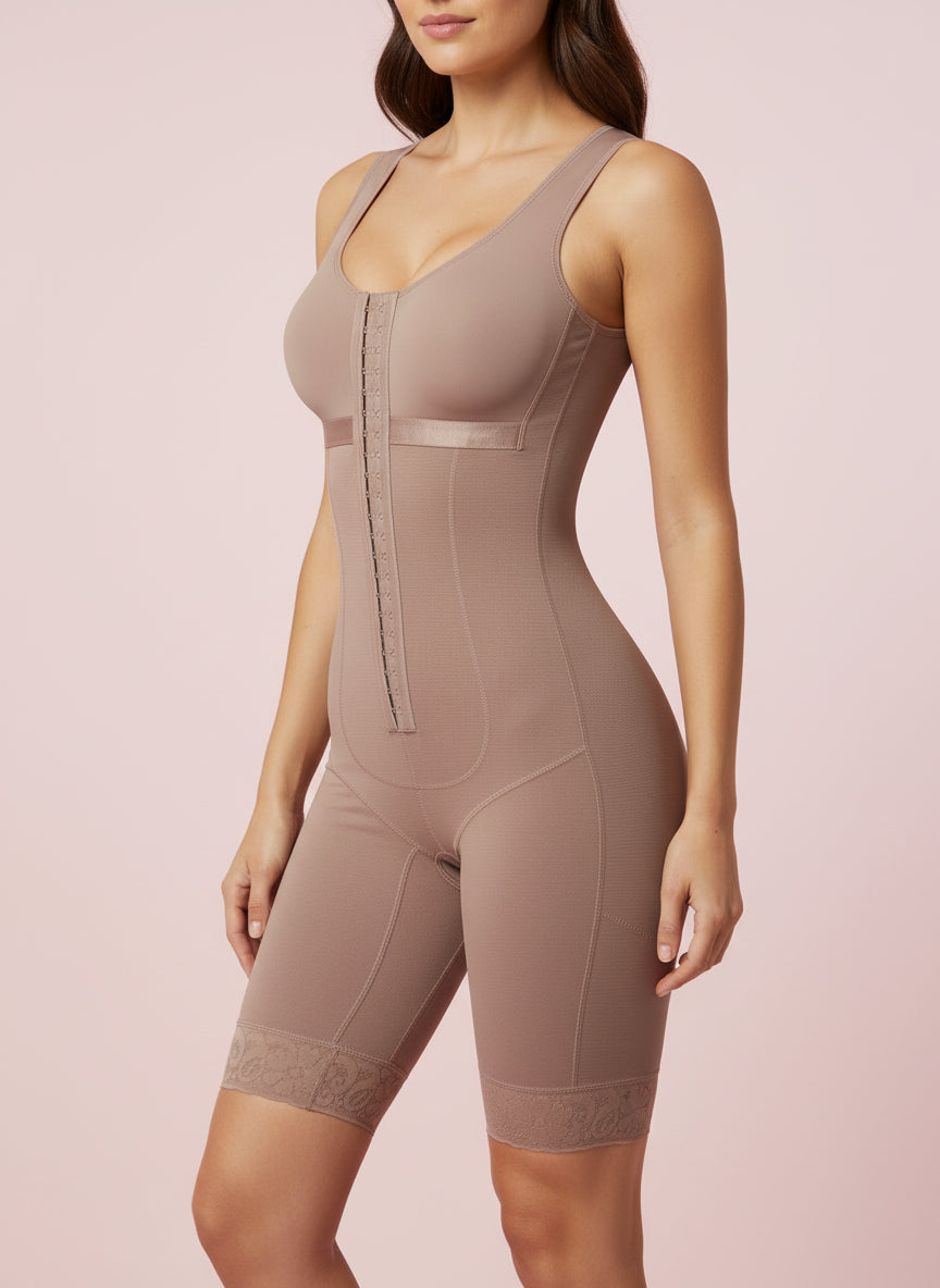 Brown bodysuit on a wooden surface
